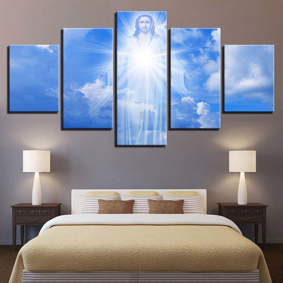 Jesus Is Coming 5 Piece HD Multi Panel Canvas Wall Art Frame-Original Frame