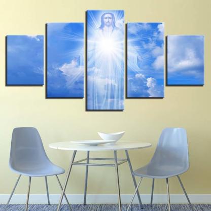 Jesus Is Coming 5 Piece HD Multi Panel Canvas Wall Art Frame-Original Frame