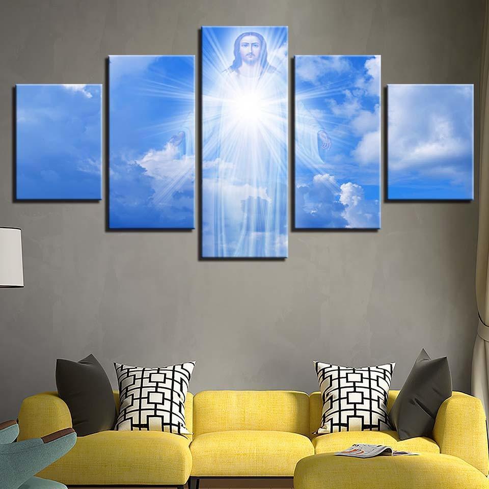 Jesus Is Coming 5 Piece HD Multi Panel Canvas Wall Art Frame-Original Frame