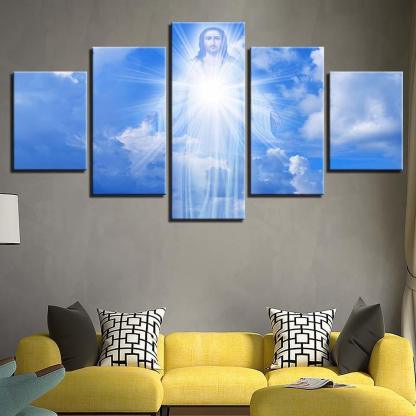 Jesus Is Coming 5 Piece HD Multi Panel Canvas Wall Art Frame-Original Frame