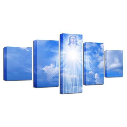 Jesus Is Coming 5 Piece HD Multi Panel Canvas Wall Art Frame-Original Frame