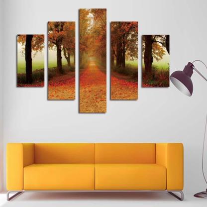 Fall 5 Piece HD Multi Panel Canvas Wall Art Frame-Original Frame