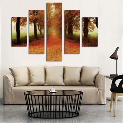 Fall 5 Piece HD Multi Panel Canvas Wall Art Frame-Original Frame