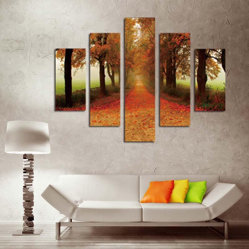 Fall 5 Piece HD Multi Panel Canvas Wall Art Frame-Original Frame