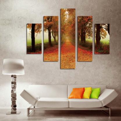 Fall 5 Piece HD Multi Panel Canvas Wall Art Frame-Original Frame