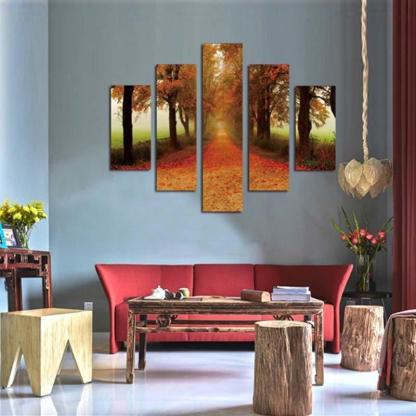 Fall 5 Piece HD Multi Panel Canvas Wall Art Frame-Original Frame