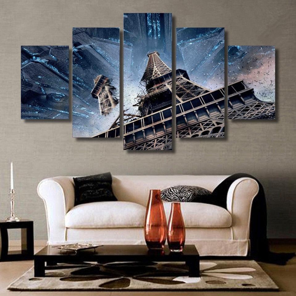 Paris Tower 5 Piece HD Multi Panel Canvas Wall Art Frame-Original Frame