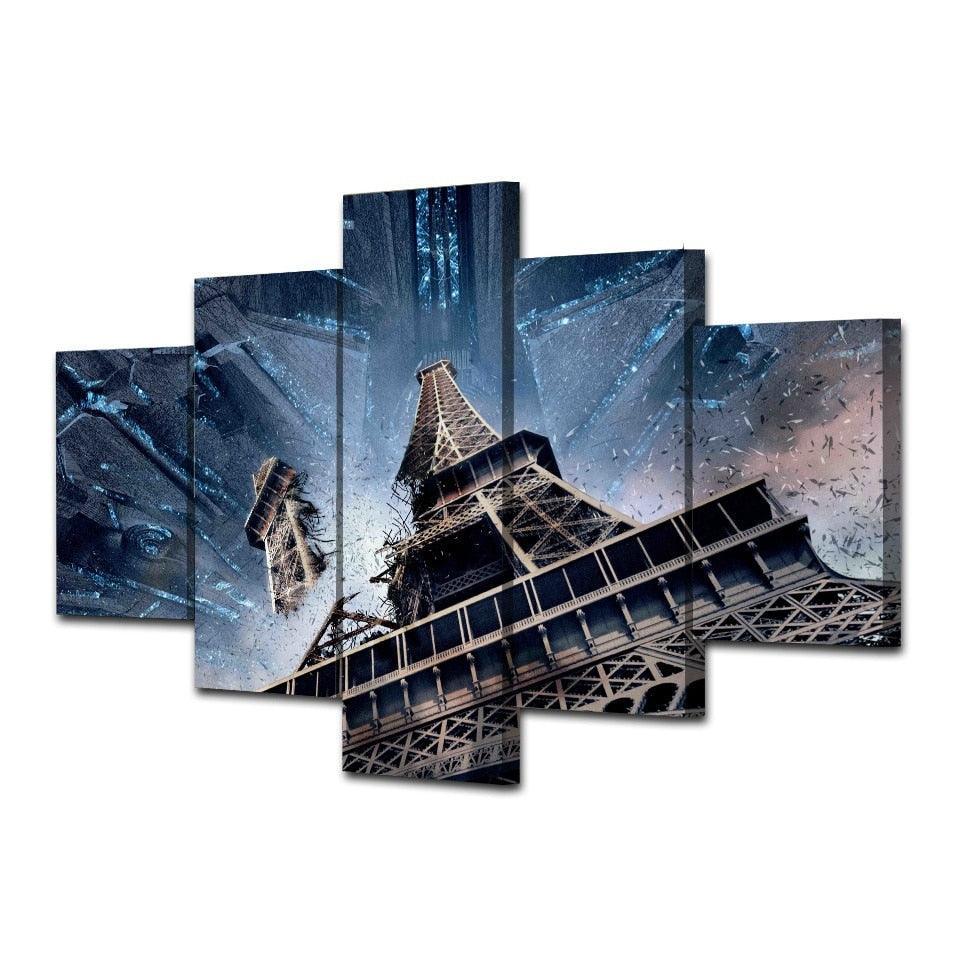 Paris Tower 5 Piece HD Multi Panel Canvas Wall Art Frame-Original Frame