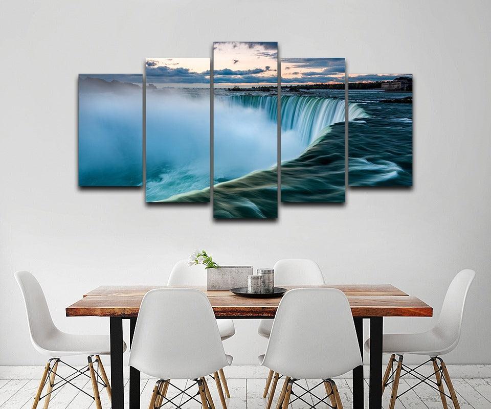 Niagara Falls at Sunrise 5 Piece HD Multi Panel Canvas Wall Art Frame-Original Frame