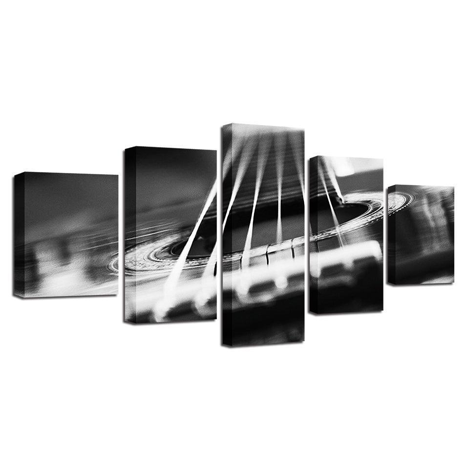 Guitar Abstract Strings 5 Piece HD Multi Panel Canvas Wall Art-Original Frame