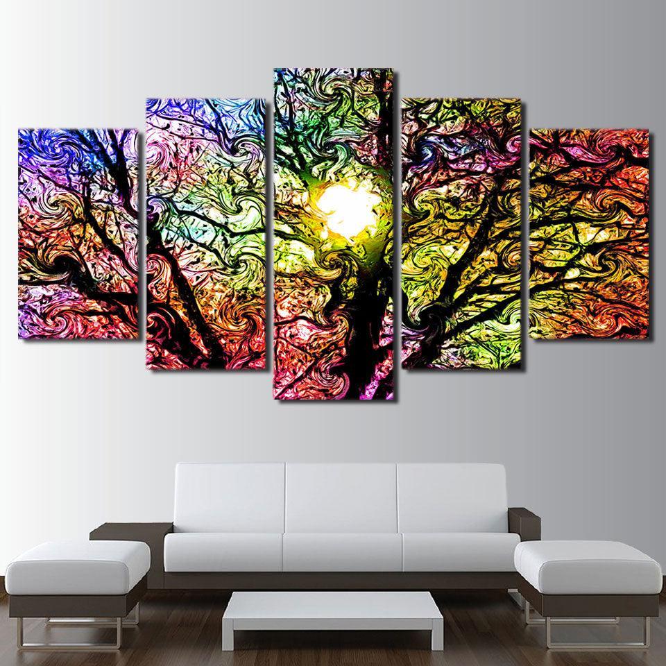 Abstract Chromatic Forest Canvas Collection-Original Frame