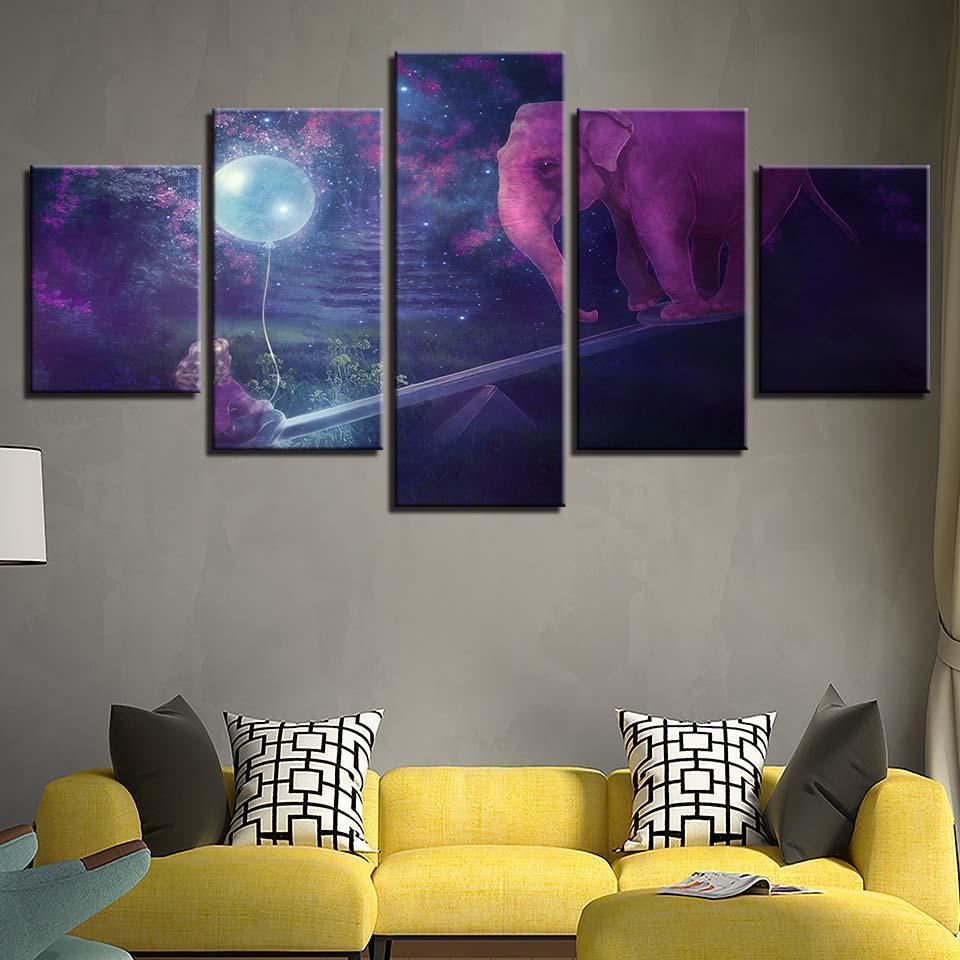 See-Saw Fun 5 Piece HD Multi Panel Canvas Wall Art Frame-Original Frame