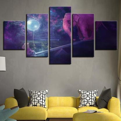 See-Saw Fun 5 Piece HD Multi Panel Canvas Wall Art Frame-Original Frame