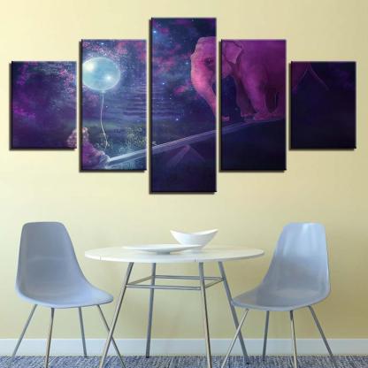 See-Saw Fun 5 Piece HD Multi Panel Canvas Wall Art Frame-Original Frame