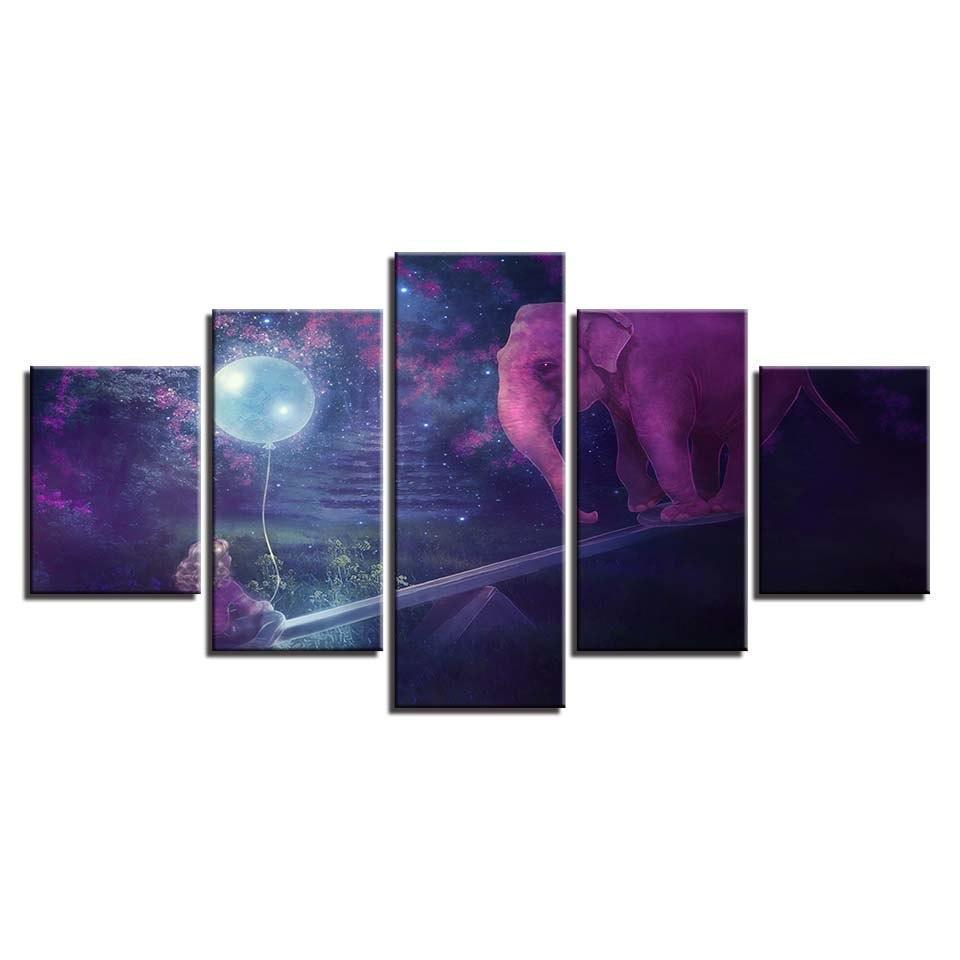 See-Saw Fun 5 Piece HD Multi Panel Canvas Wall Art Frame-Original Frame