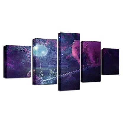 See-Saw Fun 5 Piece HD Multi Panel Canvas Wall Art Frame-Original Frame