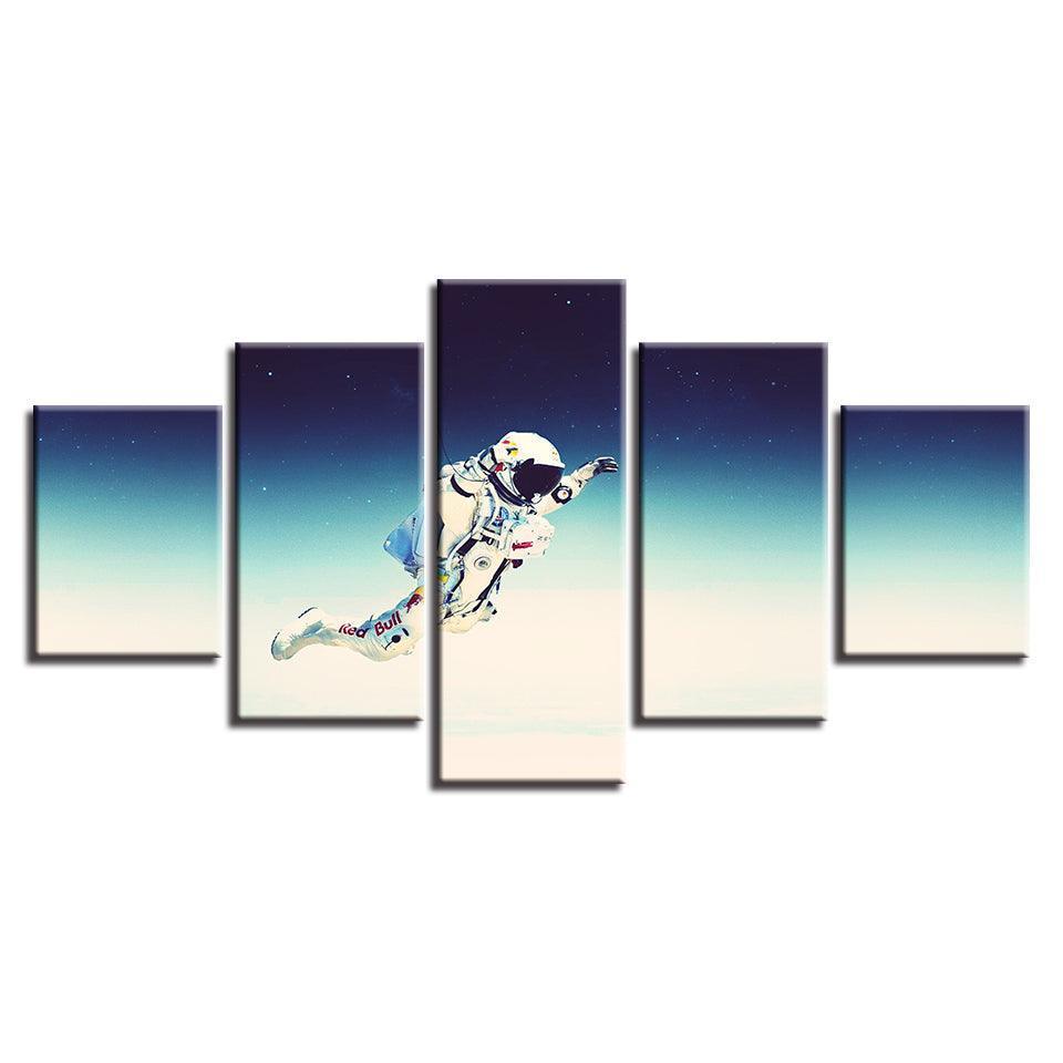 Flying Astronaut 5 Piece HD Multi Panel Canvas Wall Art Frame-Original Frame