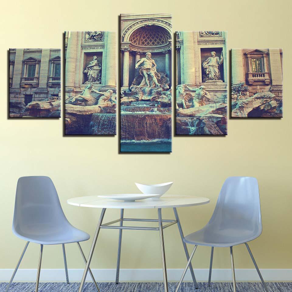 Italian Art 5 Piece HD Multi Panel Canvas Wall Art Frame-Original Frame