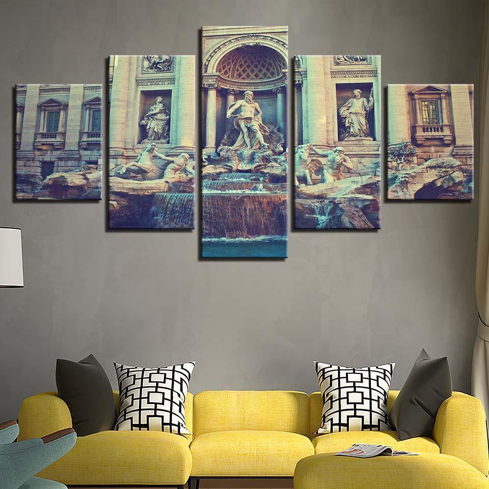Italian Art 5 Piece HD Multi Panel Canvas Wall Art Frame-Original Frame