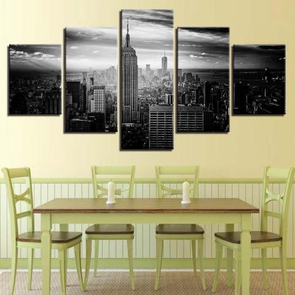 New York City 5 Piece HD Multi Panel Canvas Wall Art Frame-Original Frame