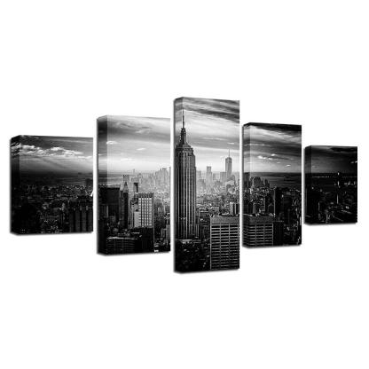 New York City 5 Piece HD Multi Panel Canvas Wall Art Frame-Original Frame