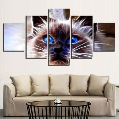 Grumpy Cat 5 Piece HD Multi Panel Canvas Wall Art-Original Frame