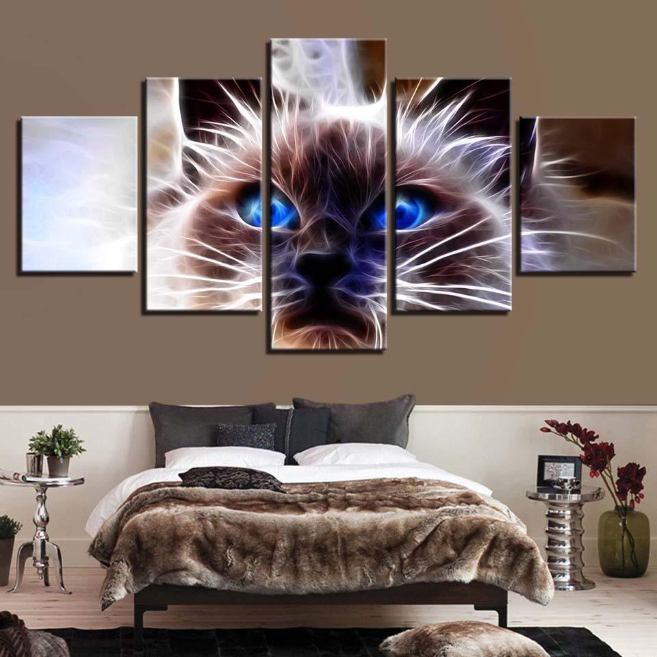 Grumpy Cat 5 Piece HD Multi Panel Canvas Wall Art-Original Frame
