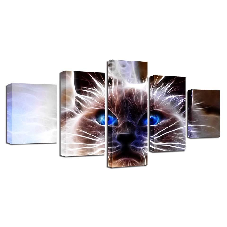 Grumpy Cat 5 Piece HD Multi Panel Canvas Wall Art-Original Frame