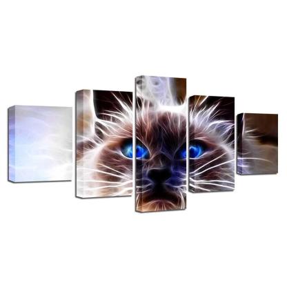 Grumpy Cat 5 Piece HD Multi Panel Canvas Wall Art-Original Frame