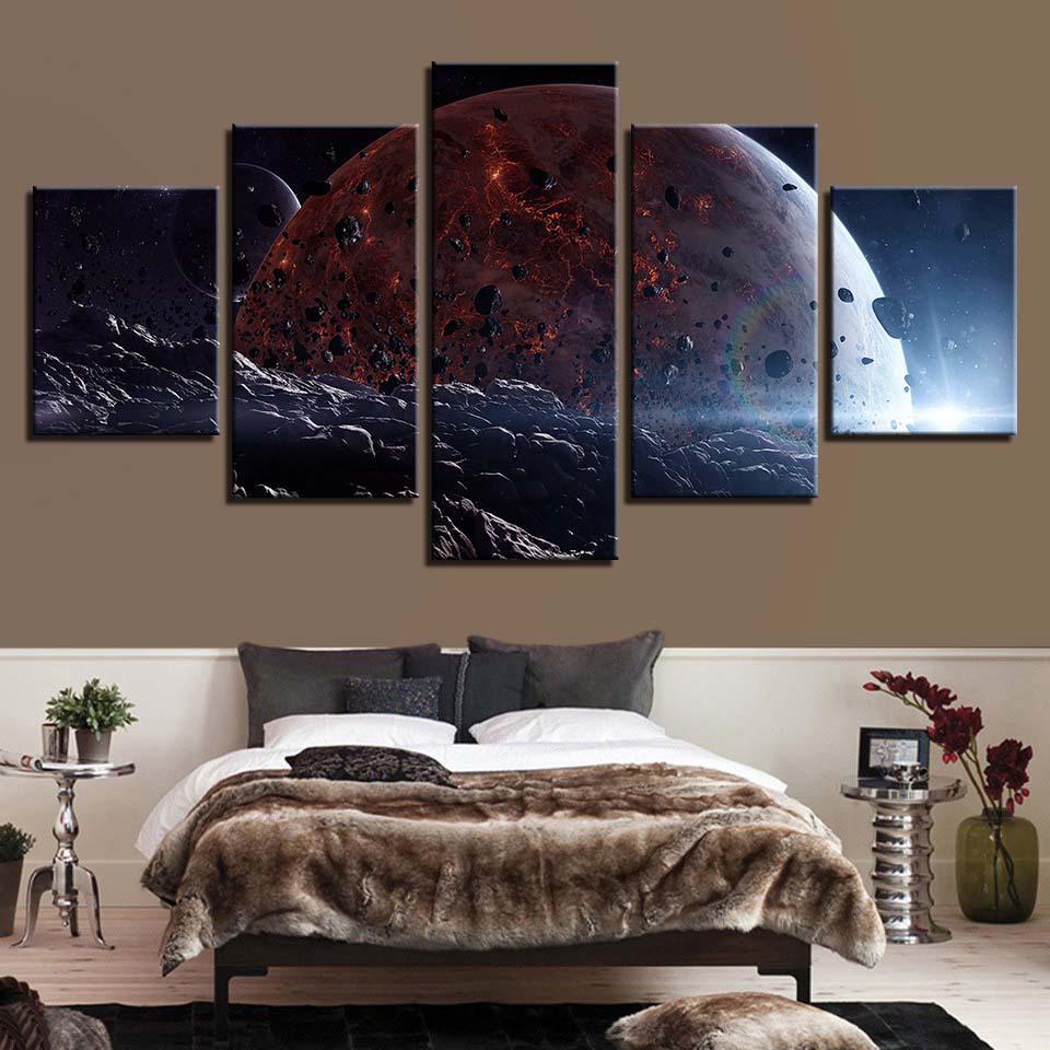 Unknown World  5 Piece HD Multi Panel Canvas Wall Art Frame-Original Frame