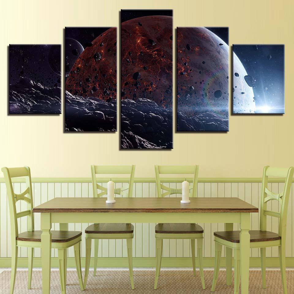 Unknown World  5 Piece HD Multi Panel Canvas Wall Art Frame-Original Frame