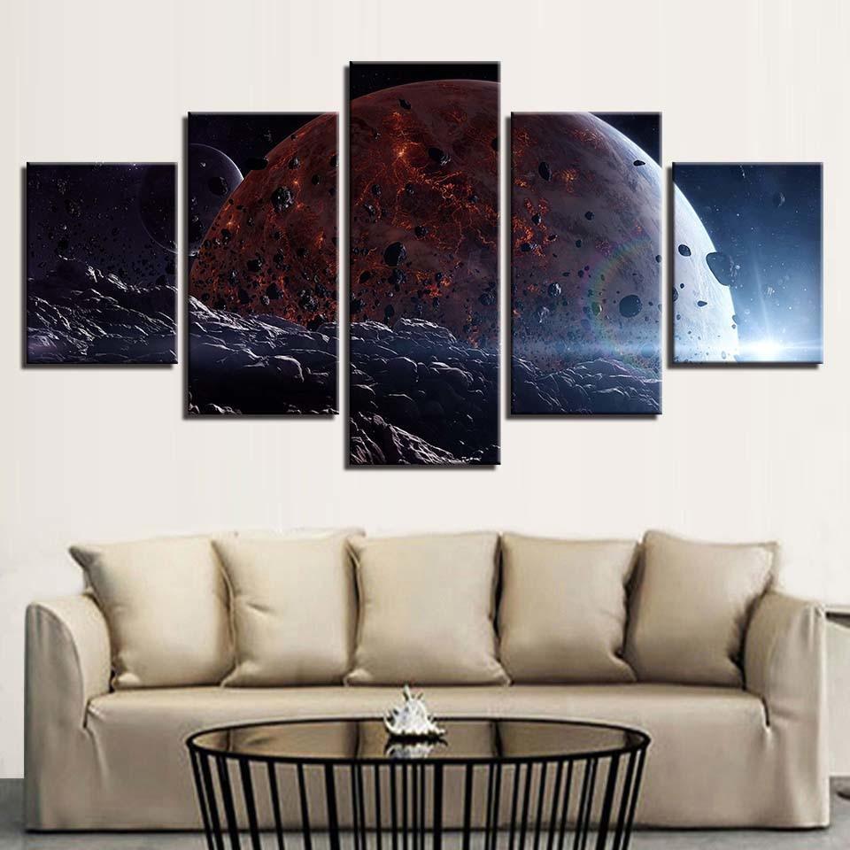 Unknown World  5 Piece HD Multi Panel Canvas Wall Art Frame-Original Frame