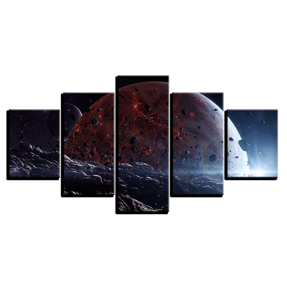 Unknown World  5 Piece HD Multi Panel Canvas Wall Art Frame-Original Frame