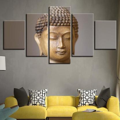 Buddha 5 Piece HD Multi Panel Canvas Wall Art Frame-Original Frame