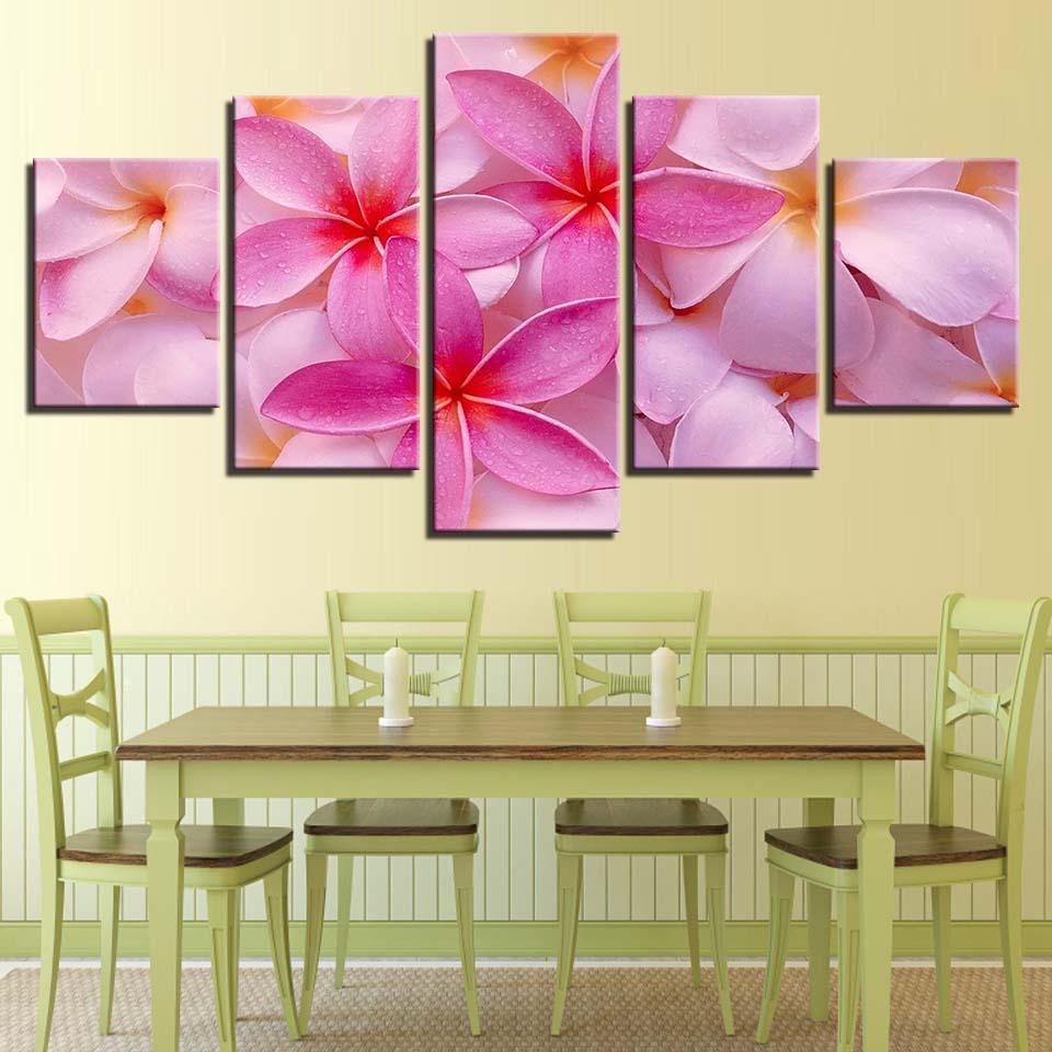 Flowers 5 Piece HD Multi Panel Canvas Wall Art Frame-Original Frame