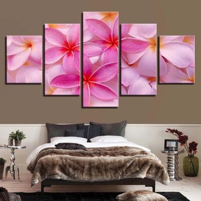 Flowers 5 Piece HD Multi Panel Canvas Wall Art Frame-Original Frame
