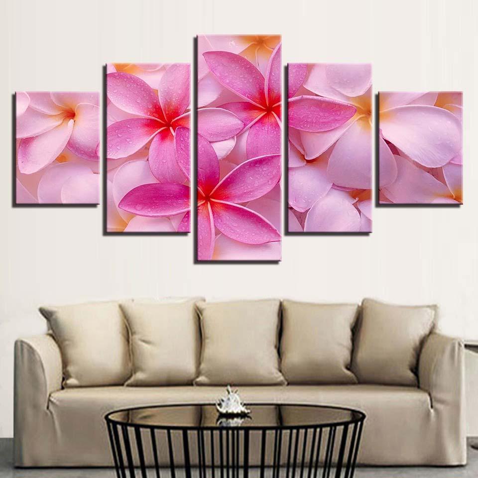 Flowers 5 Piece HD Multi Panel Canvas Wall Art Frame-Original Frame