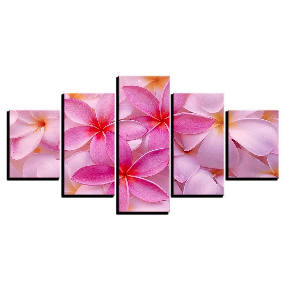 Flowers 5 Piece HD Multi Panel Canvas Wall Art Frame-Original Frame