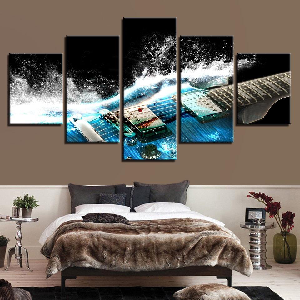 Music Poster 5 Piece HD Multi Panel Canvas Wall Art Frame-Original Frame