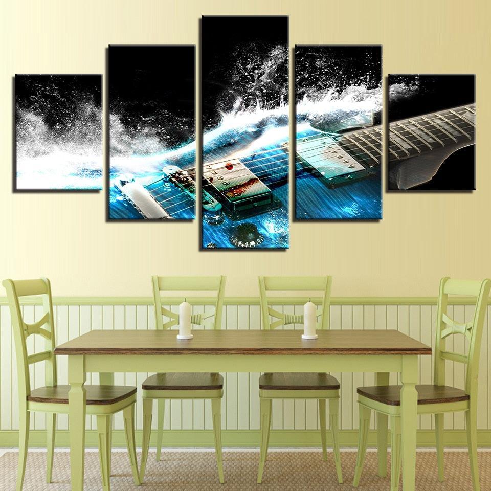 Music Poster 5 Piece HD Multi Panel Canvas Wall Art Frame-Original Frame