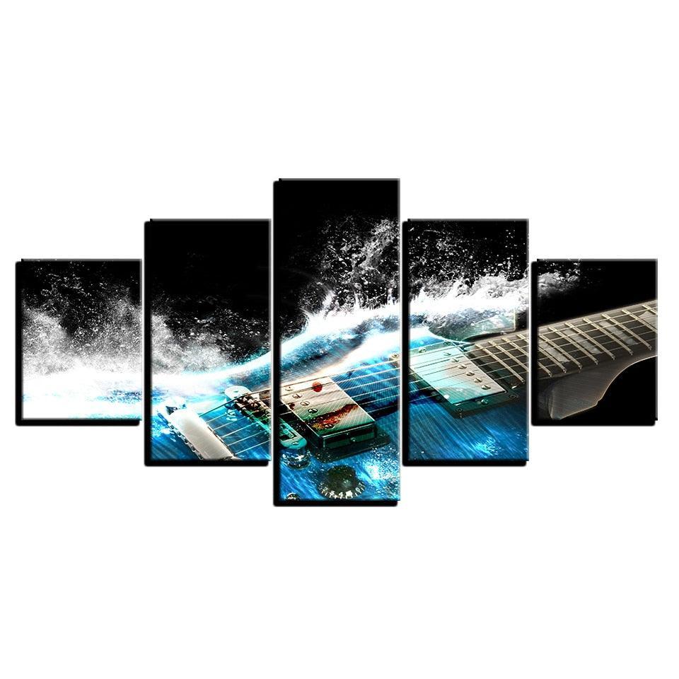 Music Poster 5 Piece HD Multi Panel Canvas Wall Art Frame-Original Frame