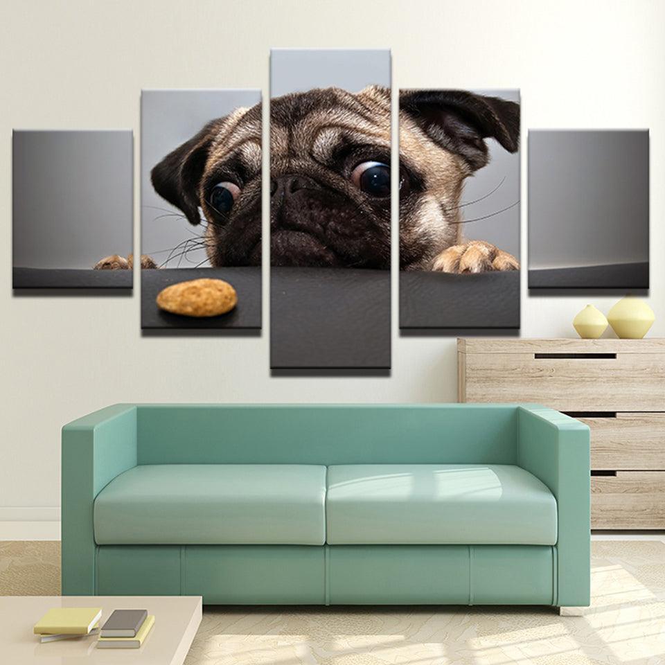 Very Lovely Dog 5 Piece HD Multi Panel Canvas Wall Art Frame-Original Frame