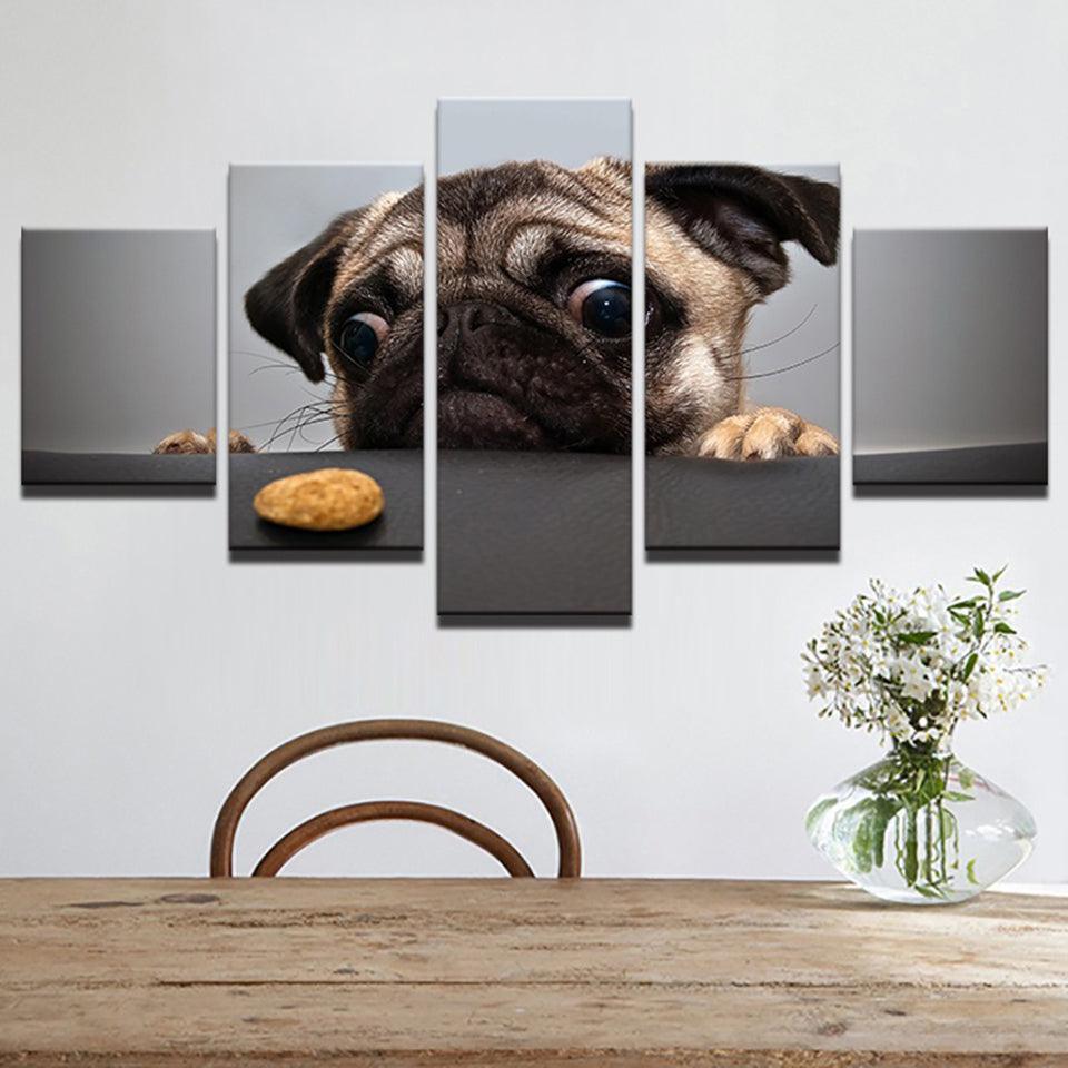 Very Lovely Dog 5 Piece HD Multi Panel Canvas Wall Art Frame-Original Frame