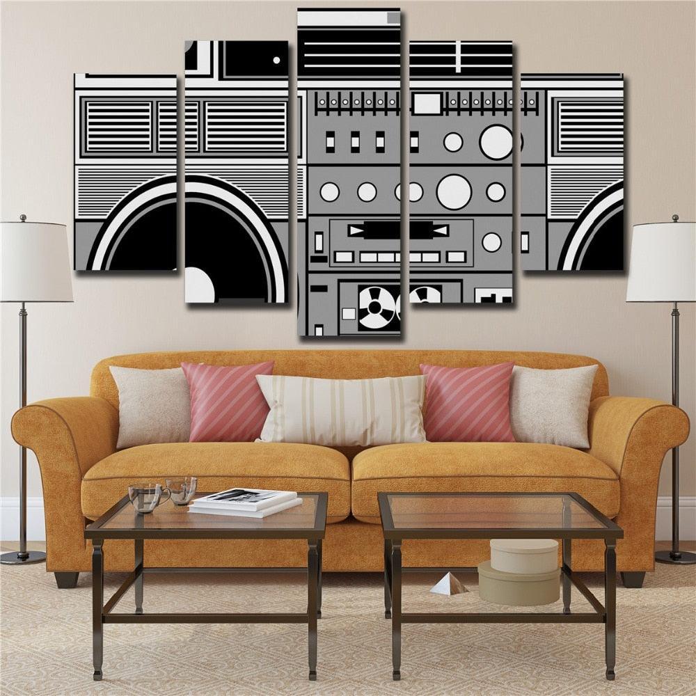 Stereo 5 Piece HD Multi Panel Canvas Wall Art Frame-Original Frame