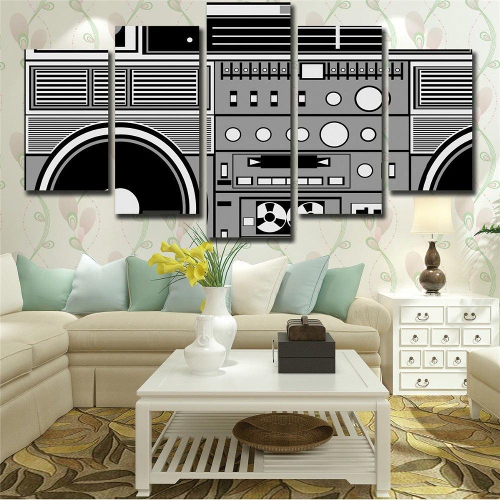 Stereo 5 Piece HD Multi Panel Canvas Wall Art Frame-Original Frame