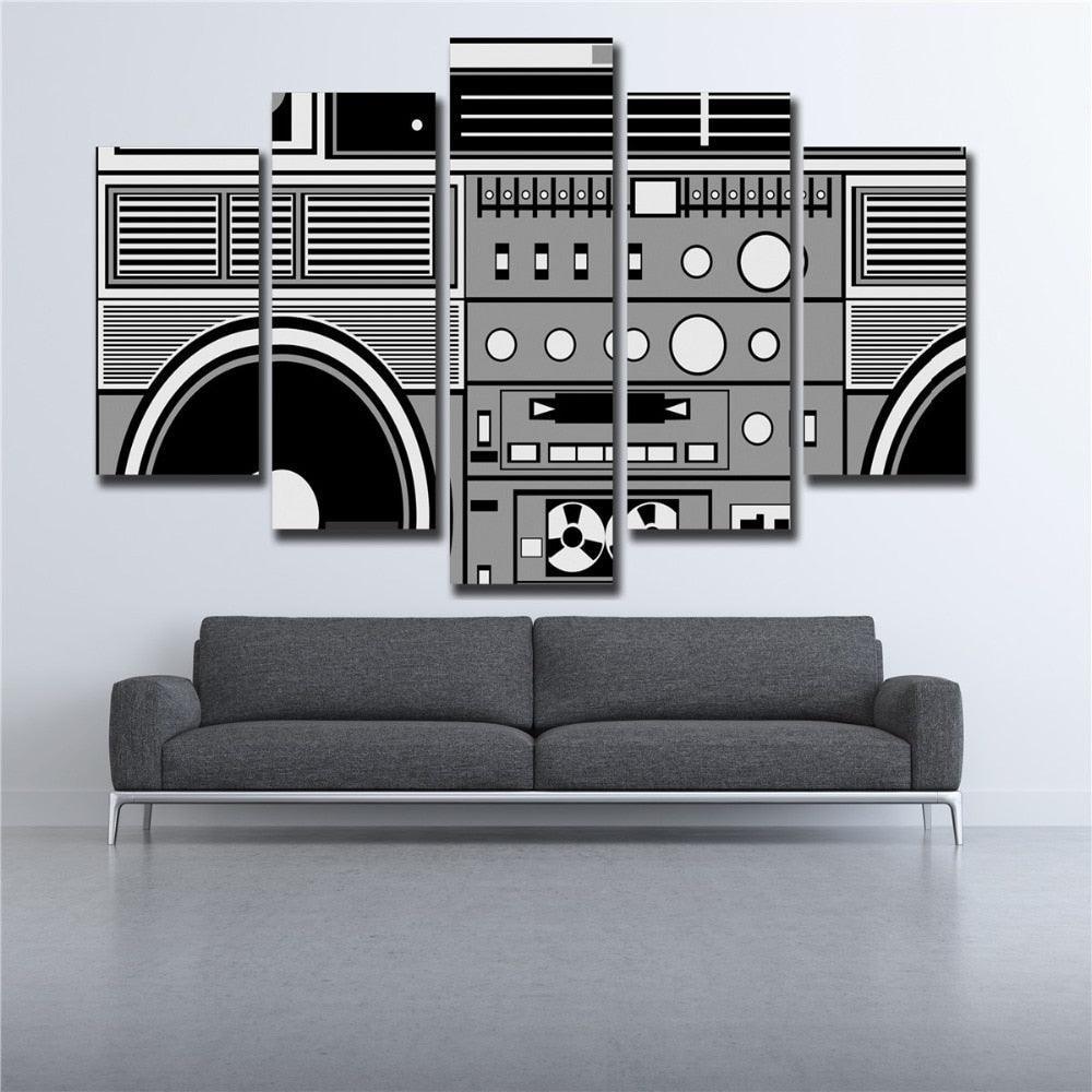 Stereo 5 Piece HD Multi Panel Canvas Wall Art Frame-Original Frame