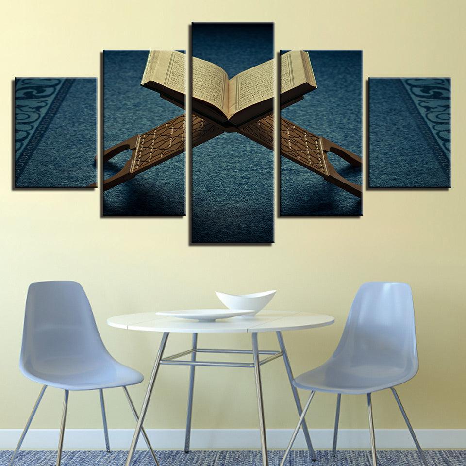 Quran 5 Piece HD Multi Panel Canvas Wall Art-Original Frame