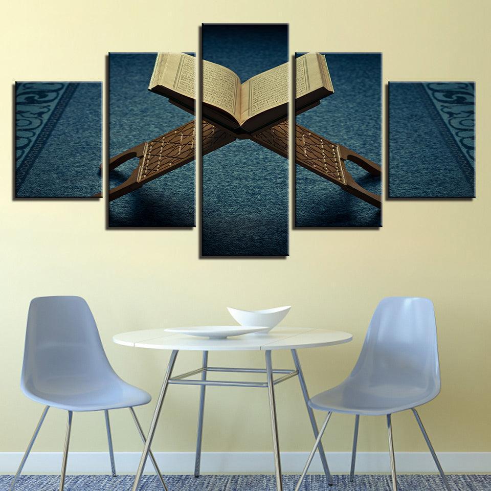 Quran 5 Piece HD Multi Panel Canvas Wall Art-Original Frame
