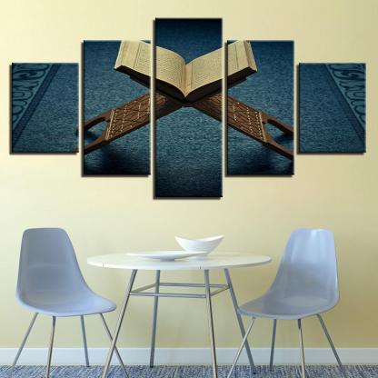 Quran 5 Piece HD Multi Panel Canvas Wall Art-Original Frame