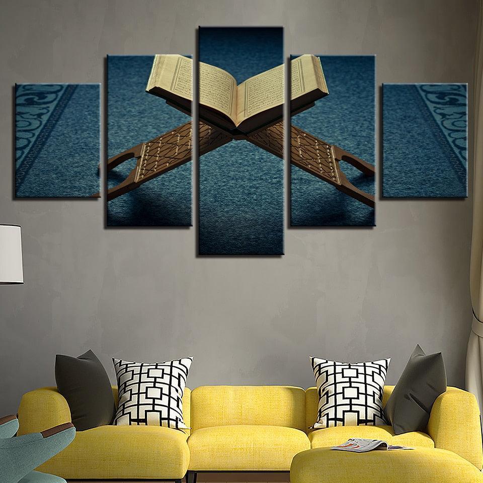 Quran 5 Piece HD Multi Panel Canvas Wall Art-Original Frame